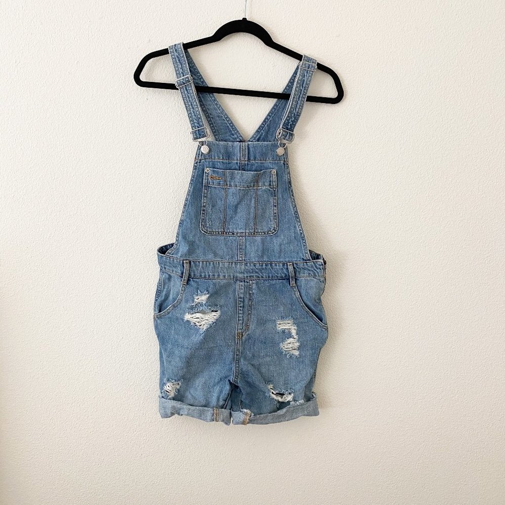 Gap Ripped Denim Short Overalls
